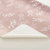 Roos Gold Damask Patroon Sherpa Deken (3/4)