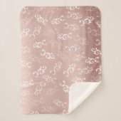  Roos Gold Damask Patroon Sherpa Deken (Voorkant)