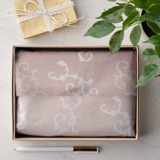 Roos Gold Damask Patroon Tissuepapier (Geschenk)