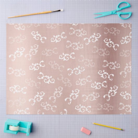  Roos Gold Damask Patroon Tissuepapier (Craft)