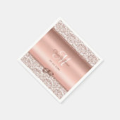 Roos Gold Damask Wedding Monogram Servet (Hoek)