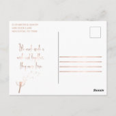 Roos Gold Dandelion Fluff Simple en Elegant Briefkaart (Achterkant)