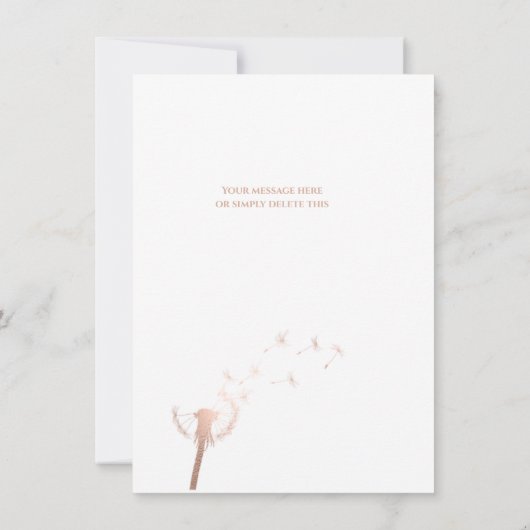 Roos Gold Dandelion Fluff Weddenschap Hartelijk da (Achterkant)