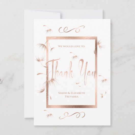 Roos Gold Dandelion Fluff Weddenschap Hartelijk da (Voorkant)