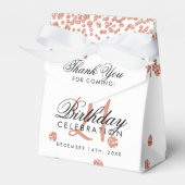 Roos Gold Dank u 21e Verjaardag Confetti Wit Bedankdoosjes (Voorkant Zijde)