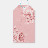 Roos Gold Dank u Bloemen Waterverf Monogram Cadeaulabel (Achterkant)