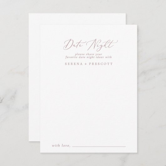 Roos Gold Date Night Idee Kaarten (Voorkant / Achterkant)