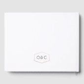 Roos Gold Dawn Waterverf Geometrische bruiloft Gastenboek (Achterkant)