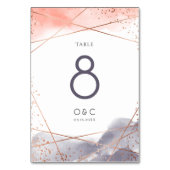 Roos Gold Dawn Waterverf Geometrische bruiloft Kaart (Achterkant)