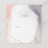 Roos Gold Dawn Waterverf Geometrische bruiloft Plaatskaartje (Buitenkant ongevouwen)