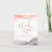 Roos Gold Dawn Waterverf geometrische kalligrafie Bedankkaart (Voorkant)