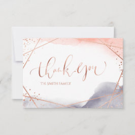 Roos Gold Dawn Waterverf geometrische kalligrafie Bedankkaart