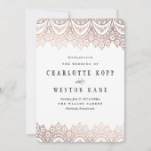 Roos Gold Delicate Wedding Uitnodiging (Voorkant)