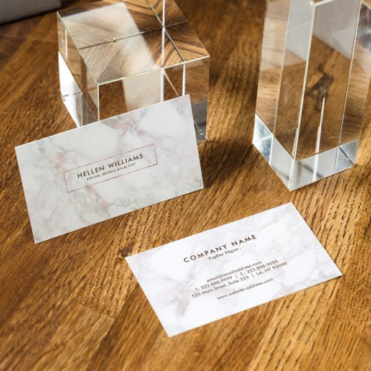 Roos-Gold Deluxe Faux Marble Stone Visitekaartje