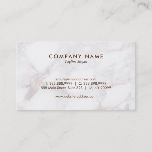 Roos-Gold Deluxe Faux Marble Stone Visitekaartje (Achterkant)