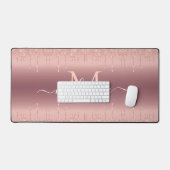 Roos Gold Desk Mat met Jouw naam en Letter (Keyboard & Muis)