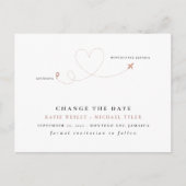 Roos Gold Destination Wedding Verander de datum Aankondigingskaart (Voorkant)