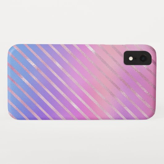 Roos Gold Diagonal Stripes Pattern Case-Mate iPhone Case (Achterkant (horizontaal))