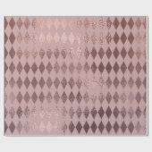 Roos Gold Diamond Geruit Patroon op Blush Pink Cadeaupapier (Vlak)