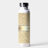 Roos Gold Diamond Glitter Bling Metallic Monogram Waterfles (Links)