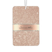 Roos Gold Diamond Glitter Bling Monogram Luchtverfrisser (Achterkant)