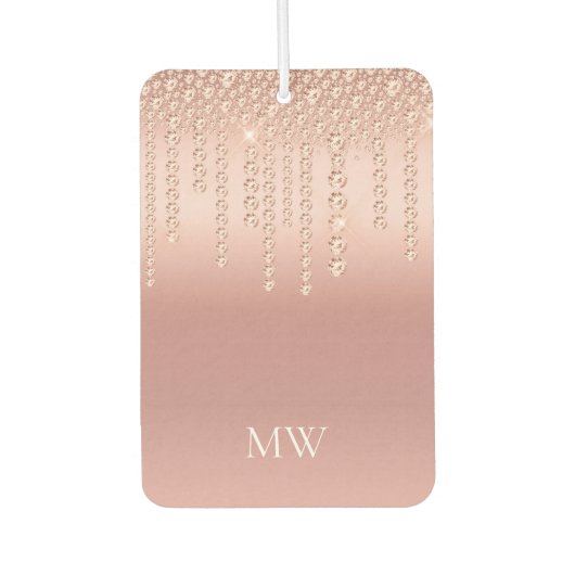 Roos Gold Diamond Look Monogram Luchtverfrisser (Voorkant)