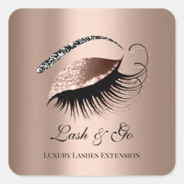 Roos Gold Diamond Makeup Artist Lash Extension Vierkante Sticker
