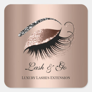 Roos Gold Diamond Makeup Artist Lash Extension Vierkante Sticker