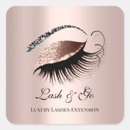 Roos Gold Diamond Makeup Artist Lash Extension Vierkante Sticker