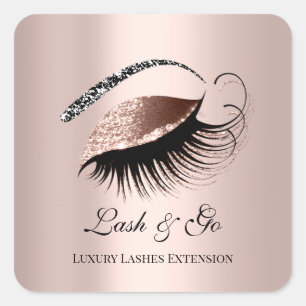 Roos Gold Diamond Makeup Artist Lash Extension Vierkante Sticker