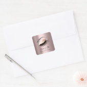 Roos Gold Diamond Makeup Artist Lash Shop Vierkante Sticker (Envelop)
