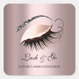 Roos Gold Diamond Makeup Artist Lash Shop Vierkante Sticker