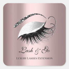 Roos Gold Diamond Makeup Artist Lash Silver Vierkante Sticker