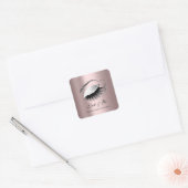 Roos Gold Diamond Makeup Artist Lash Silver Vierkante Sticker (Envelop)