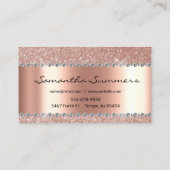 Roos Gold Diamond Metal Elegant FauxGlitter Visitekaartje (Achterkant)