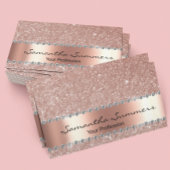 Roos Gold Diamond Metal Elegant FauxGlitter Visitekaartje