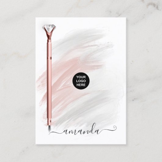 Roos Gold Diamond Pen Visitekaartje (Voorkant)