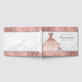 Roos Gold Diamond Sparkle Glam Quinceanera Gastenboek (Volledig)