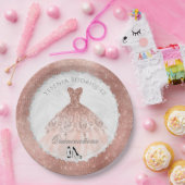 Roos Gold Diamond Sparkle Glam Quinceañera Papieren Bordje (Feest)