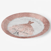 Roos Gold Diamond Sparkle Glam Quinceañera Papieren Bordje (Gekanteld)