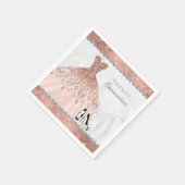 Roos Gold Diamond Sparkle Glam Quinceanera Servet (Hoek)