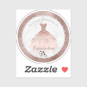 Roos Gold Diamond Sparkle Glam Quinceanera Sticker (Vel)