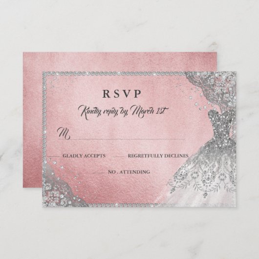 Roos Gold Diamond Sparkle Gown RSVP (Voorkant / Achterkant)