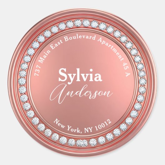 Roos Gold Diamond Sparkle Retouradres Label (Voorkant)