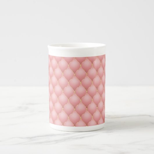 Roos Gold Diamond Tufted Bone China Mok (Voorkant)