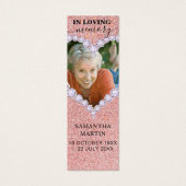 Roos Gold Diamonds Foto Memorial Funeral Bladwijze Mini Visitekaartjes (Voorkant)