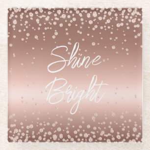 Roos Gold Diamonds Glazen Onderzetter