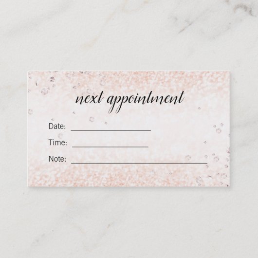 Roos Gold Diamonds Visitekaartje met Afspraak Afsprakenkaartje (Achterkant)