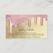 Roos Gold dikke glitter druppels nagellak Visitekaartje (Achterkant)