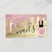 Roos Gold dikke glitter druppels nagellak Visitekaartje (Voorkant)